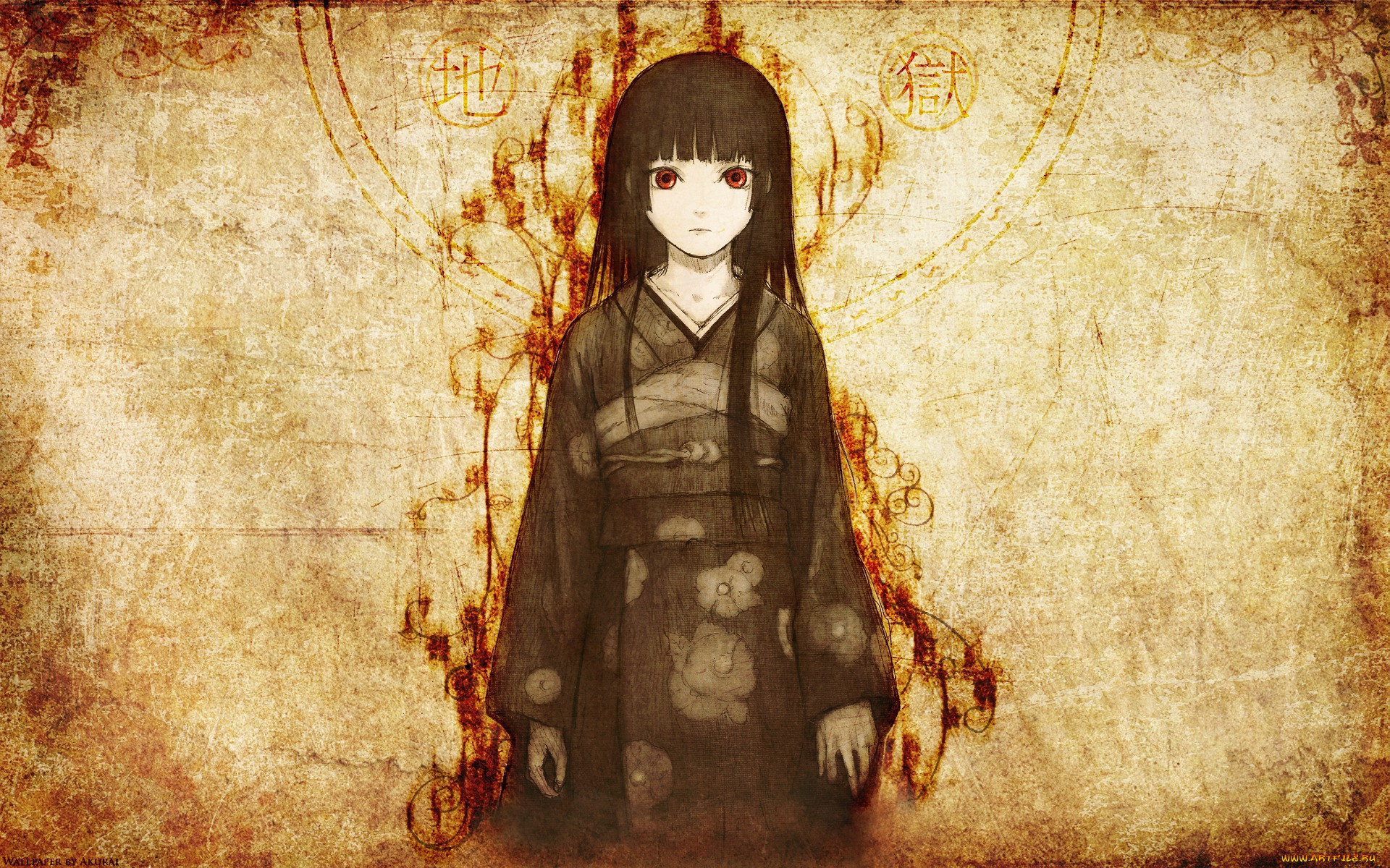 , jigoku shoujo, enma, ai, jigoku, shoujo